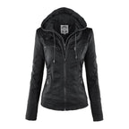 Jimena Leather Jacket with Hood