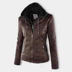 Jimena Leather Jacket with Hood