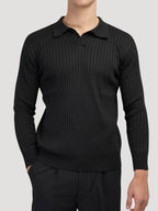 SUWON Long Sleeve V-Neck Polo