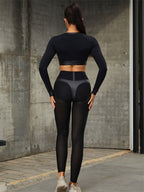 Fly Eye Contrast Color High-rise Hip-lift Leggings