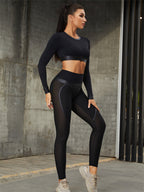 Fly Eye Contrast Color High-rise Hip-lift Leggings