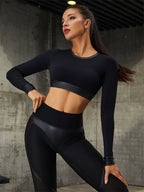 Fly Eye Contrast Color High-rise Hip-lift Leggings