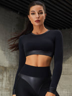 Fly Eye Contrast Color High-rise Hip-lift Leggings