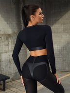 Fly Eye Contrast Color High-rise Hip-lift Leggings