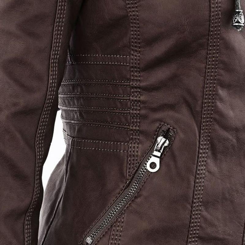 Jimena Leather Jacket with Hood