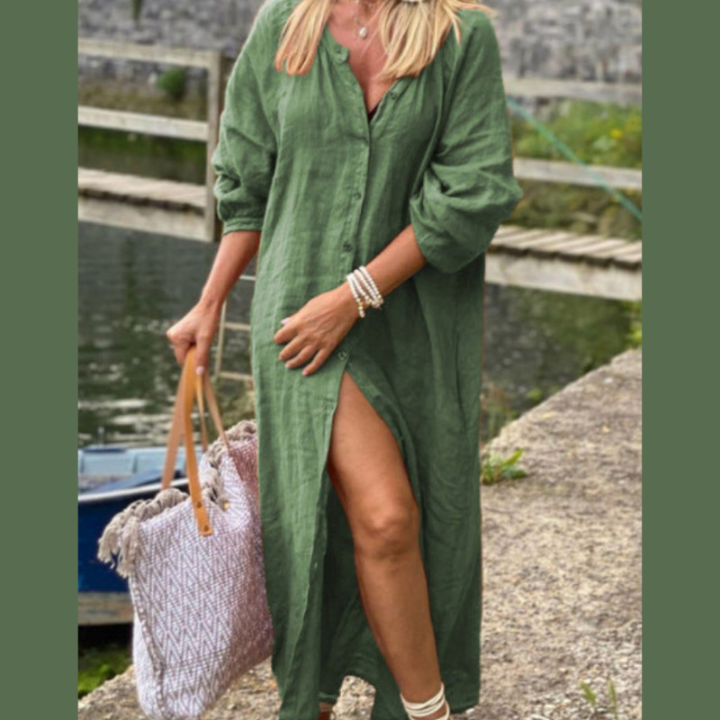 Antonia - Long Linen and Cotton Dress | Casual Fashion