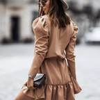 Long-sleeve dress with a tie