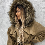 Fur hooded jacket coat