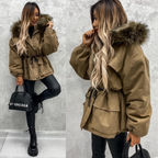 Fur hooded jacket coat