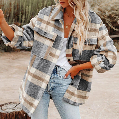Pretty Check Overshirt Jacket