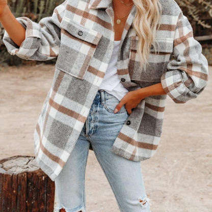 Pretty Check Overshirt Jacket
