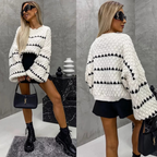 Jersey de punto blanco y negro