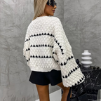 Jersey de punto blanco y negro