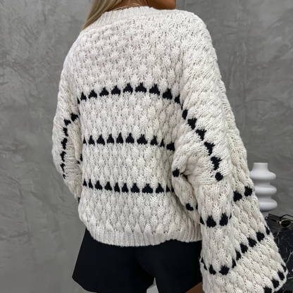 Jersey de punto blanco y negro