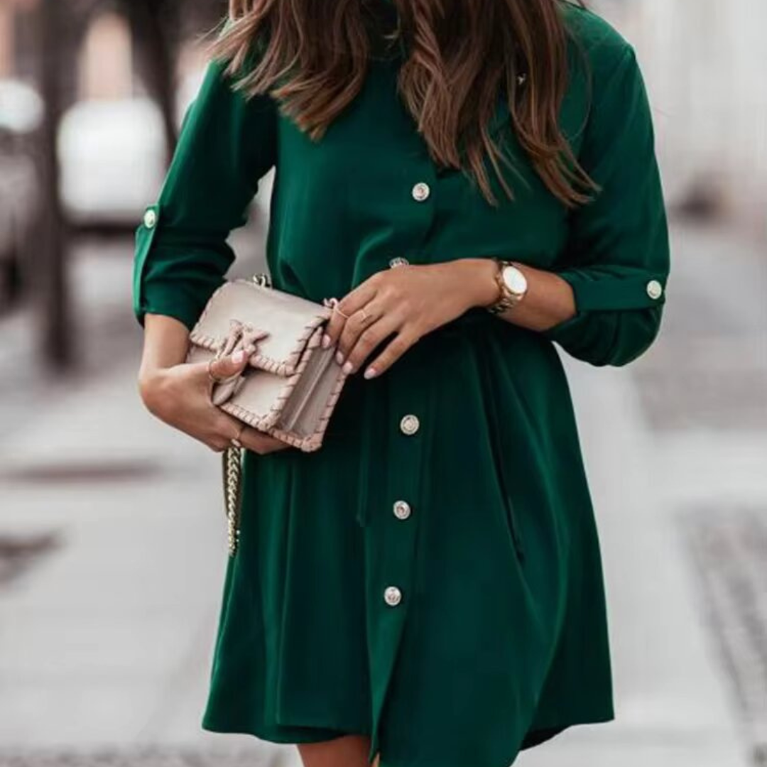Long Sleeve Autumn Shirt Dress