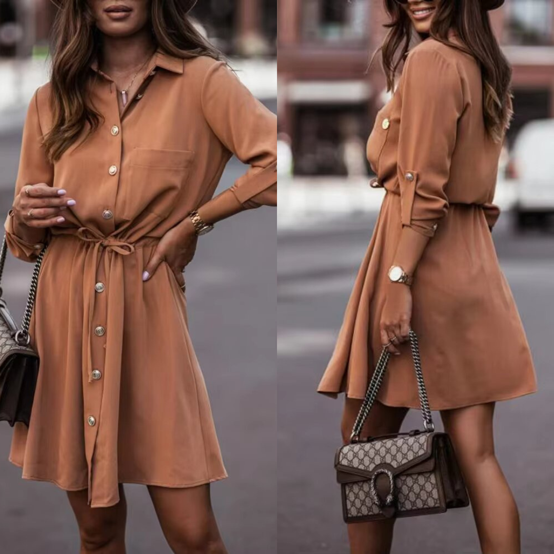 Long Sleeve Autumn Shirt Dress