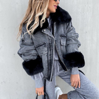 Sara™ Fur Jean Coat – Elegant. Warm. Unforgettable.