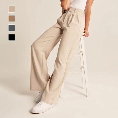 Leg high-waisted trousers