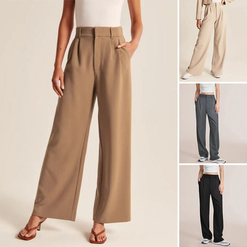 Leg high-waisted trousers