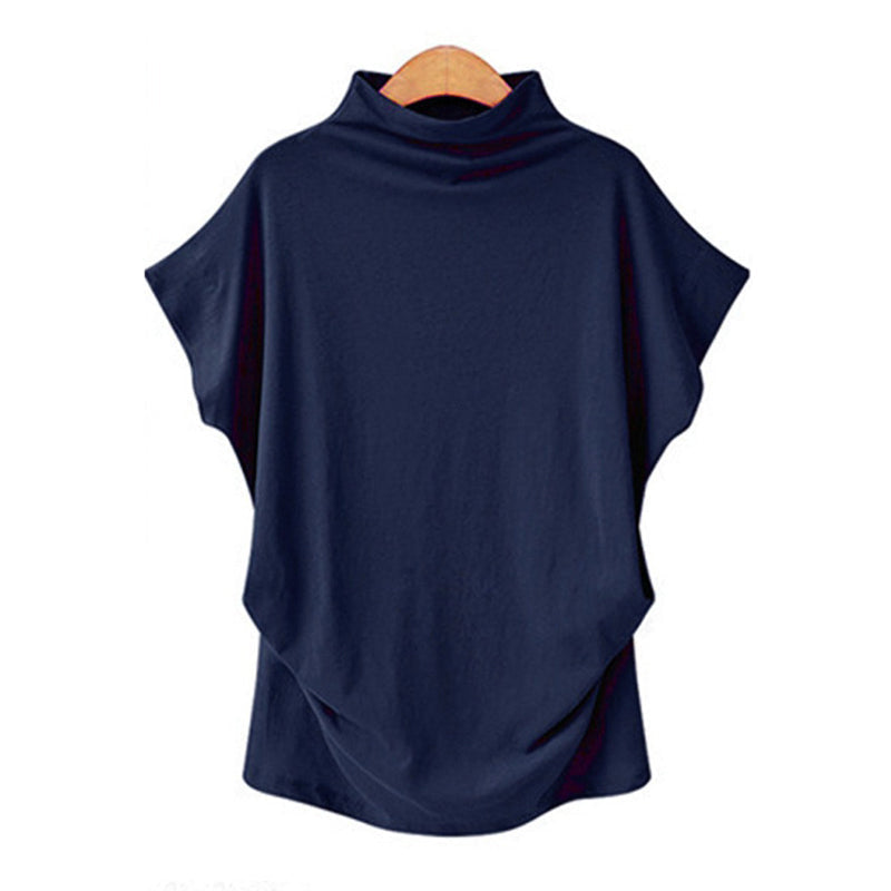 Camiseta de cuello alto con mangas abullonadas.