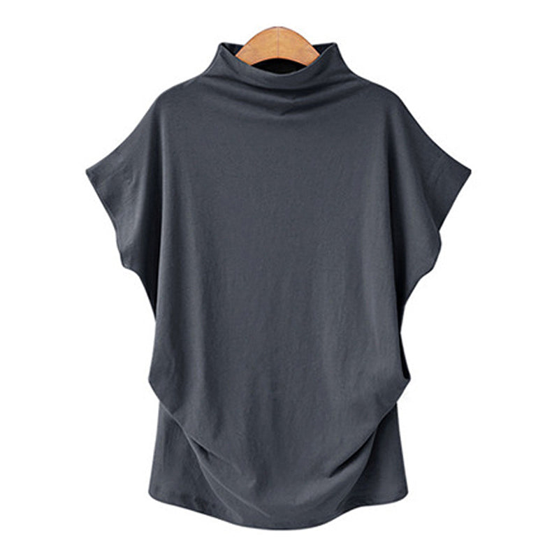 Camiseta de cuello alto con mangas abullonadas.