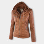 Jimena Leather Jacket with Hood