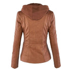 Jimena Leather Jacket with Hood