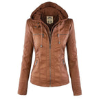 Jimena Leather Jacket with Hood