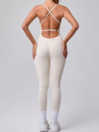 Cross Back Adjustable Strap Jumpsuit