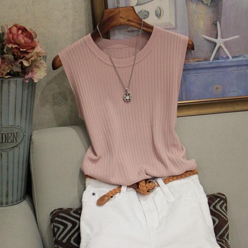 Camisa sin mangas para mujer
