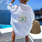 Helena - Camisa overSize con estampado de nazar