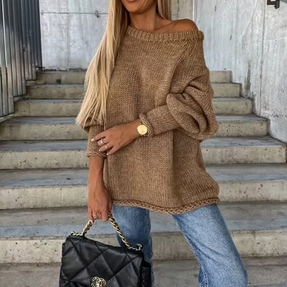 Off-Shoulder Knit Sweater