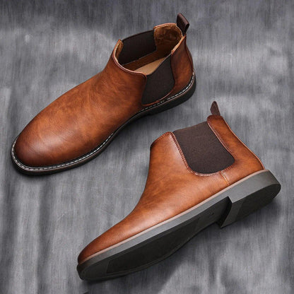 Retro-style leather boots