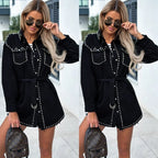 Chaqueta sobre camisa tachas