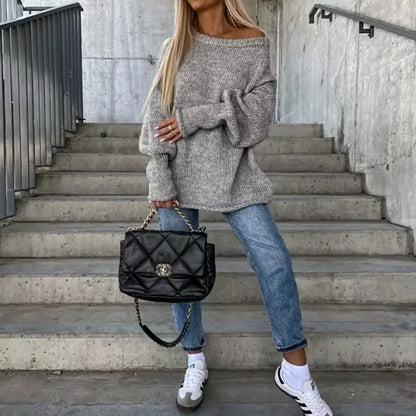 Off-Shoulder Knit Sweater