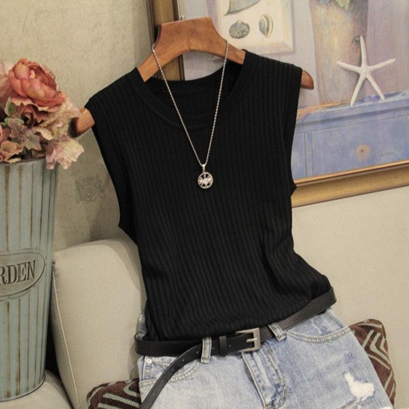 Camisa sin mangas para mujer