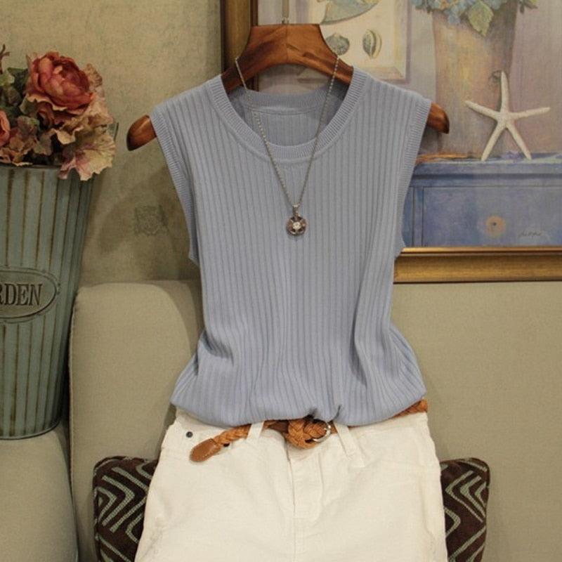 Camisa sin mangas para mujer