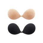 Self-adhesive invisible gathering bras