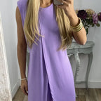 Tweedelige mouwloze damesset met ronde hals