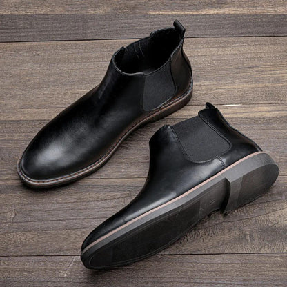 Retro-style leather boots
