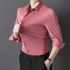 Camisa elástica antiarrugas