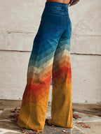 Estela Retro Chevron Wide Leg Pants