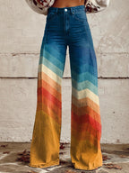 Estela Retro Chevron Wide Leg Pants