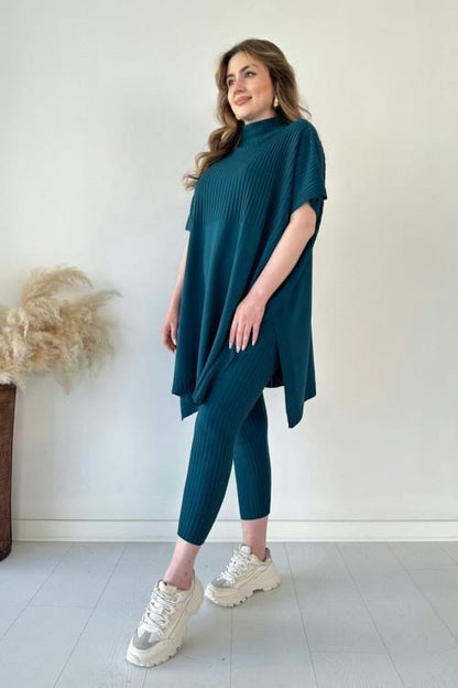 Conjunto de dos piezas de punto elástico para mujer, superventas