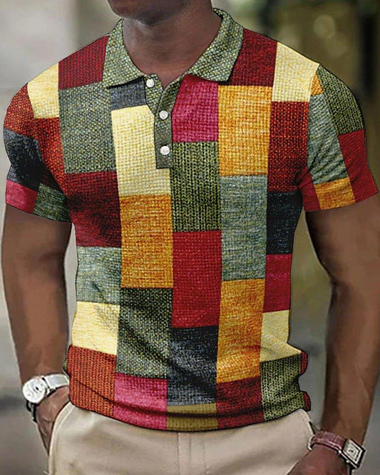 Lovi's™ Checkered Print Short Sleeve Polo