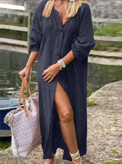 Antonia - Long Linen and Cotton Dress | Casual Fashion