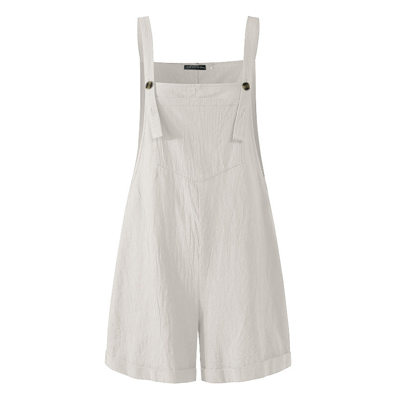 Cotton and linen shorts