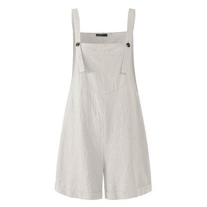 Cotton and linen shorts