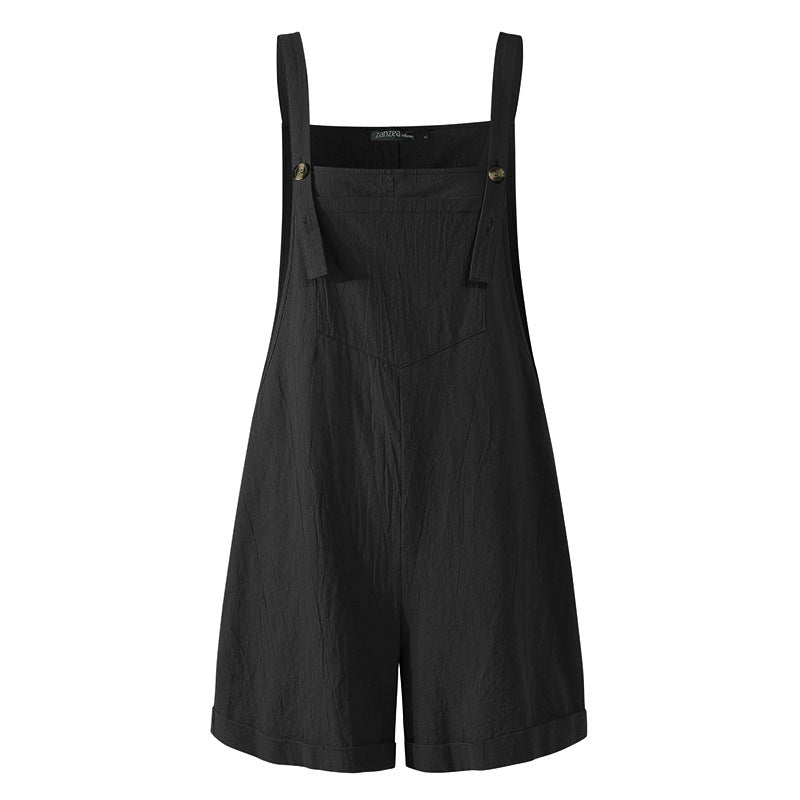 Cotton and linen shorts