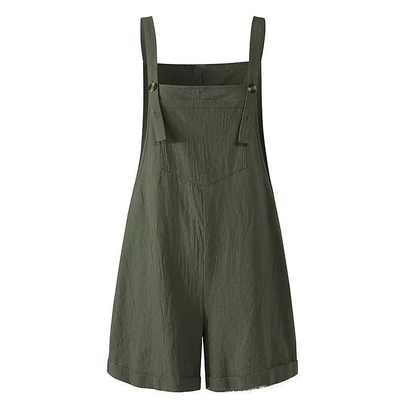 Cotton and linen shorts